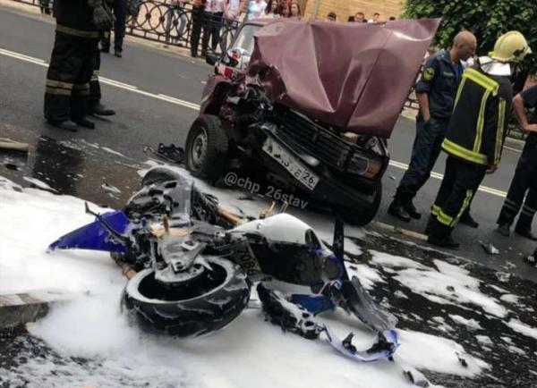В Ставрополе «Жигули» протаранили мотоцикл, пострадал мужчина
